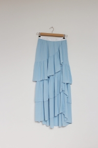 Niebieska, plisowana spódnica, LE COLLET, 38/40 (M/L) 