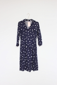Granatowa sukienka w groszki, DANHEN, 34 (XS) 