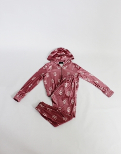Różowy, logowany komplet dresowy (bluza + dresy), CUORI E PICCHE, 38 (M)