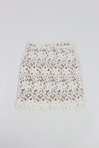 Kremowa, koronkowa spódniczka z podszewką, CHAOS, 36 (S)