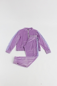 Fioletowy komplet dresowy Milka (spodnie + bluza), NOWY, CUORI E PICCHE, 38 (M)