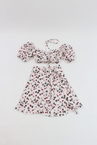 Komplet w kwiaty (spódniczka + top), LOVE&ROSE, 34 (XS)