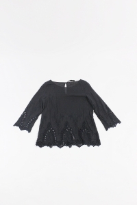 Czarna bluzka z jedwabiem, HALLHUBER, 34 (XS)