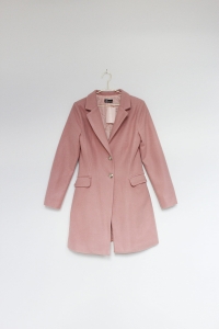 Różowy płaszcz z domieszką wełny, ROCO, 36 (S)
