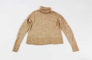 Wełniany, karmelowy sweter, H&M, 36 (S)