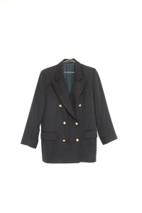 Granatowa, wełniana marynarka, męska/oversize, MARKS&SPENCER, 40 (L)