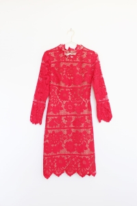 Czerwona, koronkowa sukienka, FOR LOVE&LEMONS, 38 (M)