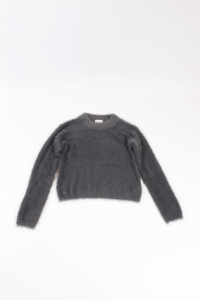 Szary, włochaty sweter, H&M, 34 (XS)