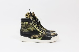 Czarno-zielone sneakersy, BALMAIN, 39