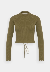 Zielona bluzka z prążkowanego materiału z odsłoniętymi plecami, NOWA, GUESS, 36 (S)