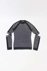 Czarno-biała, logowana bluzka, KARL LAGERFELD, 34 (XS)