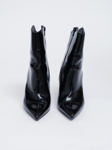 Czarne, lakierowane botki, BADURA x LA MANIA, 39