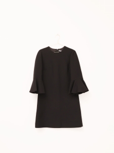 Czarna, wełniana, prosta sukienka, VALENTINO, 34 (XS) 