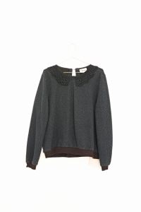 Granatowy sweter z kołnierzykiem, GANNI, 36 (S)