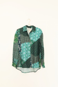 Zielona koszula we wzory, STRADIVARIUS, 38 (M)