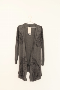 Szary, bawełniany kardigan, NOWY, DESIGUAL, 36 (S)