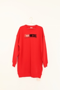 Czerwona, dzianinowa bluza/sukienka oversize, DIESEL, 36 (S)