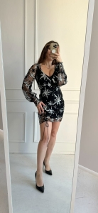 Siateczkowa sukienka z cekinami, FOR LOVE&LEMONS, 36 (S)