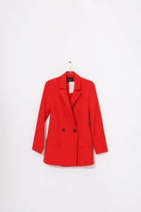 Czerwony komplet garniturowy (marynarka + spodnie), ECHO, 34 (XS)