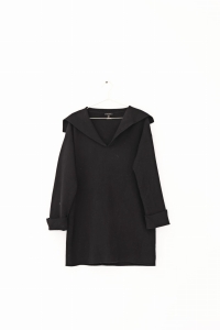 Czarny sweter typu polo, MASSIMO DUTTI, 34 (XS) OVERSIZE