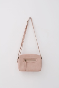 Różowa, skórzana torebka, PEPE JEANS