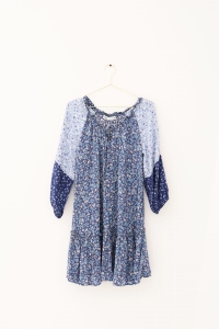 Niebieska sukienka w kwiaty, ZARA, 34 (XS)