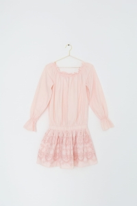 Różowa sukienka z haftem, BUNNY THE STAR, ROZMIAR UNIWERSALNY