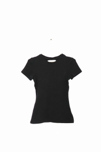 Czarna, bawełniana bluzka w prążki, NUDYESS, 34/36 (XS/S)