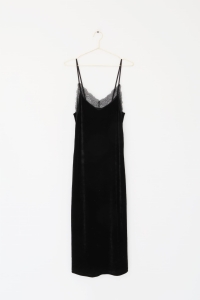 Czarna, welurowa sukienka, NOWA, MANGO, 34 (XS)