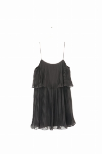 Czarna, plisowana sukienka na naramkach, ZARA, 40 (L)