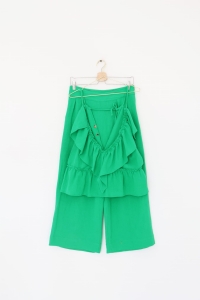 Zielony, lniany komplet (bluzka + spodnie), ICON, 40 (L)