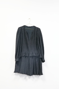 Czarna, luźna sukienka w drobne groszki, ZARA, 34/36 (XS/S) 