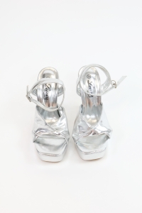 Srebrne sandały na platformie, NOWE, LOVERY, 38