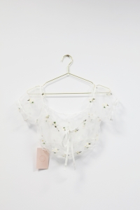 Siateczkowy top w kwiaty, 36 (S)