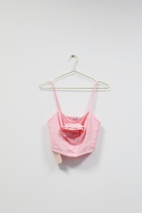 Różowy top z różą, STRADIVARIUS, 36 (S)