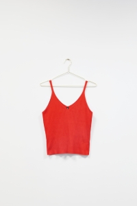 Czerwony top w prążki, H&M, 36/38 (S/M)