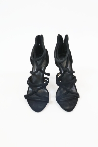 Czarne sandały na obcasie z paskami, ZARA, 37