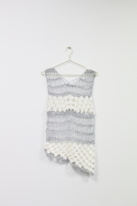 Siateczkowa srebrno-dzianinowa bluzka, ZARA, 38 (M) 