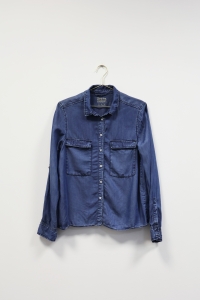Niebieska, jeansowa koszula, ZARA, 36 (S)