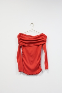 Czerwona bluzka z opadającymi ramionami, ZARA, 36 (S)