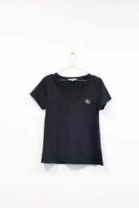 Czarny, bawełniany t-shirt, CALVIN KLEIN JEANS, 40 (L)