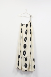 Kremowa sukienka maxi we wzory, ZARA, 36 (S)