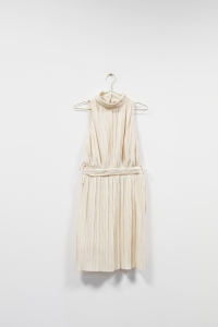 Krótka kremowa plisowana sukienka, ICON, 36 (S)