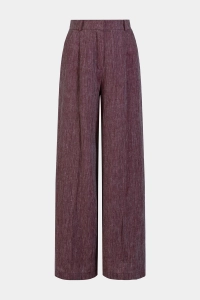 Spodnie z szeroką nogawką z melanżowego lnu TOFFO, NOWE, FILIP BALA