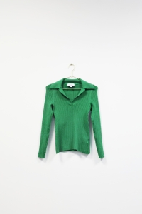 Zielona, dzianinowa bluzka w prążek, & OTHER STORIES, 34 (XS)