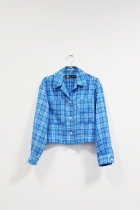 Niebieski tweedowy żakiet, ZARA, 36 (S)