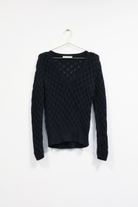 Granatowy ażurowy sweter, STEFANEL, 36 (S)