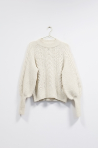 Wełniany beżowy sweter, H&M, 34 (XS)