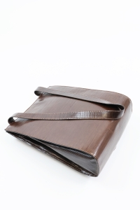 Skórzana, brązowa torebka, GIORGIO ARMANI