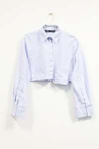 Krótka błękitna koszula, ZARA,  34 (XS)